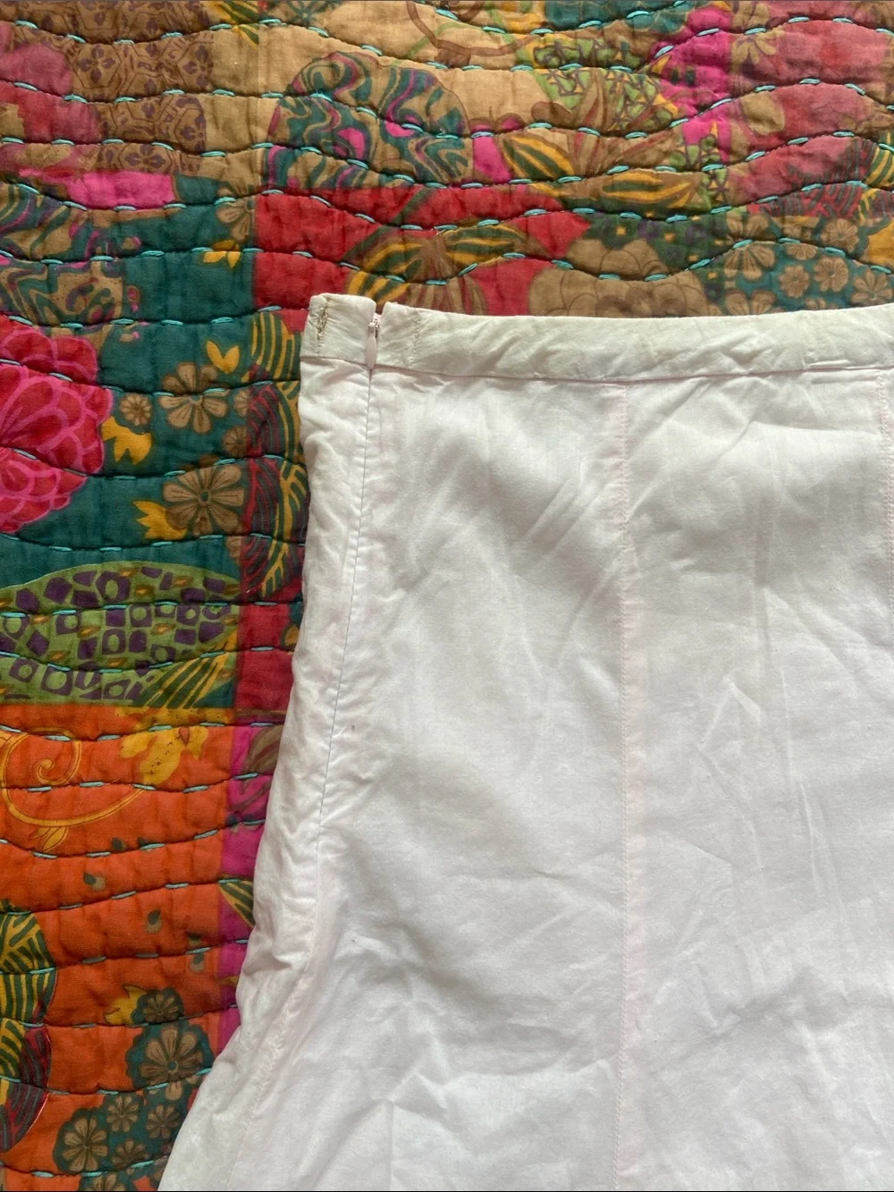 Vintage Y2K Old Navy Pale Pink Ruffle Hem Cotton midi Skirt 18